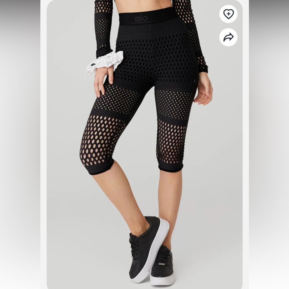 ALO Mesh Haute Summer Black Leggings